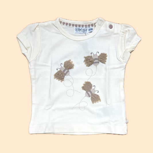 T-shirt Dirkje Neonata con Api 100% Cotone Dettaglio Tulle
