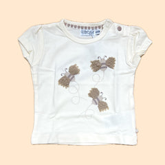 T-shirt Dirkje Neonata con Api 100% Cotone Dettaglio Tulle