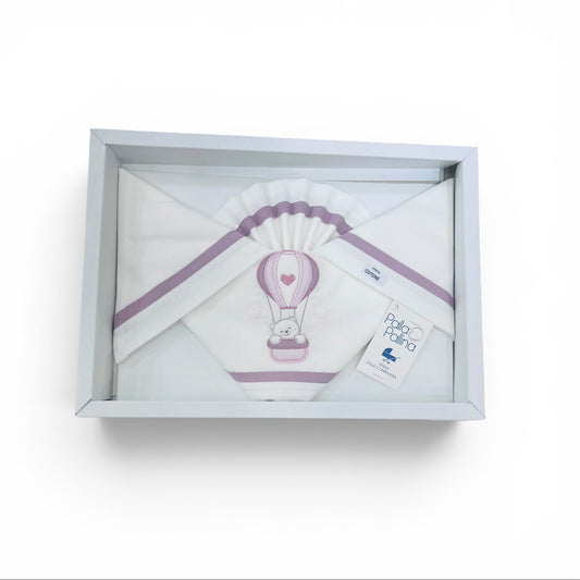 Palla Pallina Set Tre Pezzi Di Lenzuola Ricamate Per Carrozzina 100% Cotone misura 90x120
