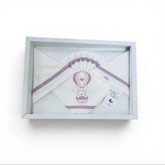 Palla Pallina Set Tre Pezzi Di Lenzuola Ricamate Per Carrozzina 100% Cotone misura 90x120