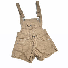 Salopette Bambina Jeans Sfrangiato con Pattina Rimovibile